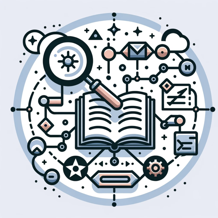 Icon of the Causal Rater for Story tool: an open book surrounded by linked nodes